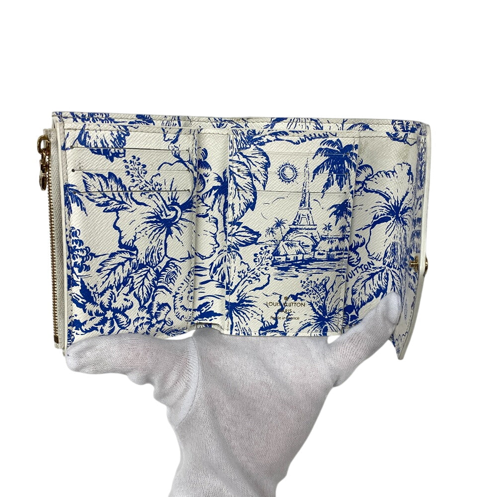 LOUIS VUITTON Bifold Wallet M83623 Monogram blue Monogram Portefeuille Victorine Women Used Authentic