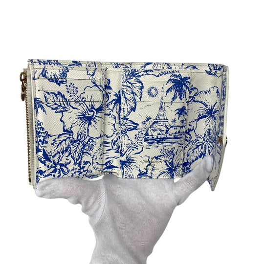 LOUIS VUITTON Bifold Wallet M83623 Monogram blue Monogram Portefeuille Victorine Women Used Authentic