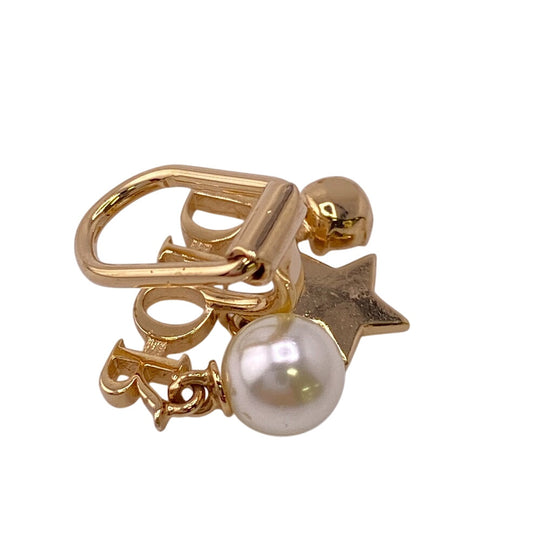 Christian Dior Earring Gold Plated gold Rhinestone faux pearl Dio(r)evolution Women Used Authentic