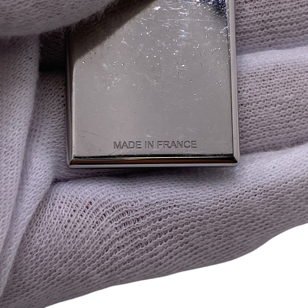 HERMES key ring Stainless Steel black Illusion mens Used Authentic