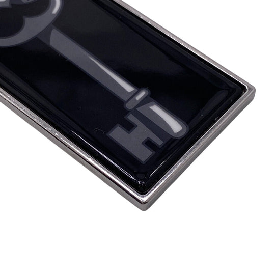 HERMES key ring Stainless Steel black Illusion mens Used Authentic