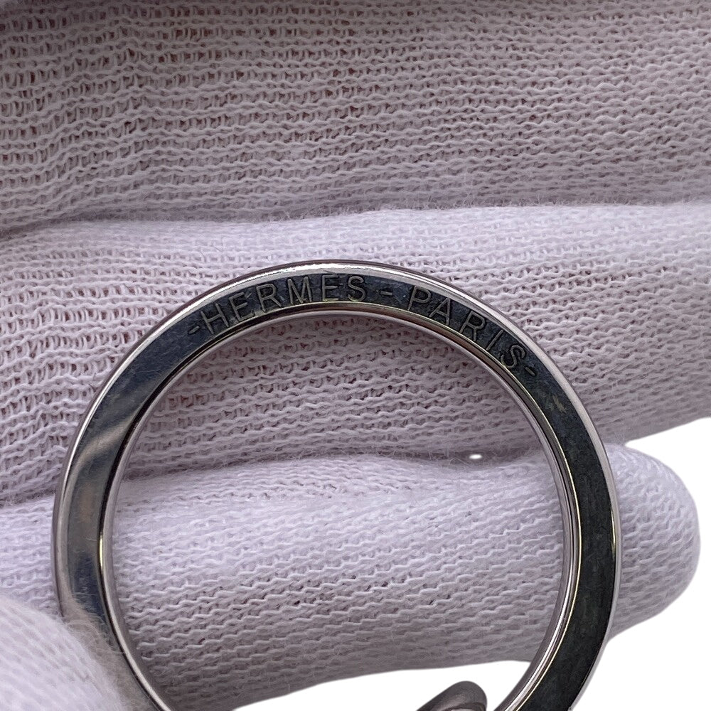 HERMES key ring Stainless Steel black Illusion mens Used Authentic