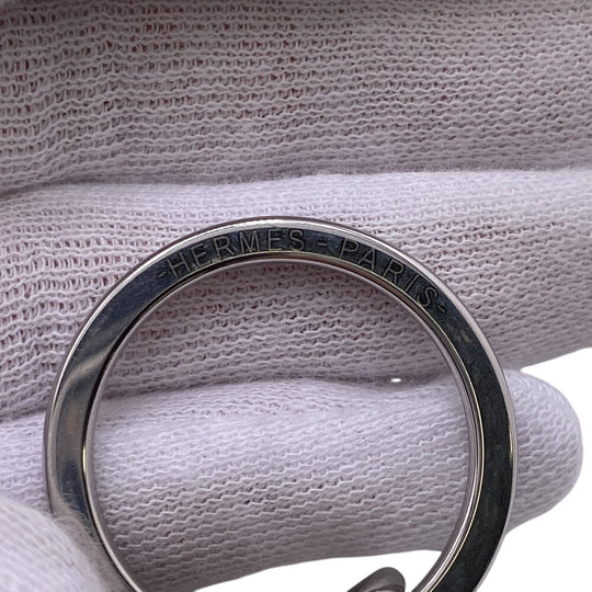 HERMES key ring Stainless Steel black Illusion mens Used Authentic