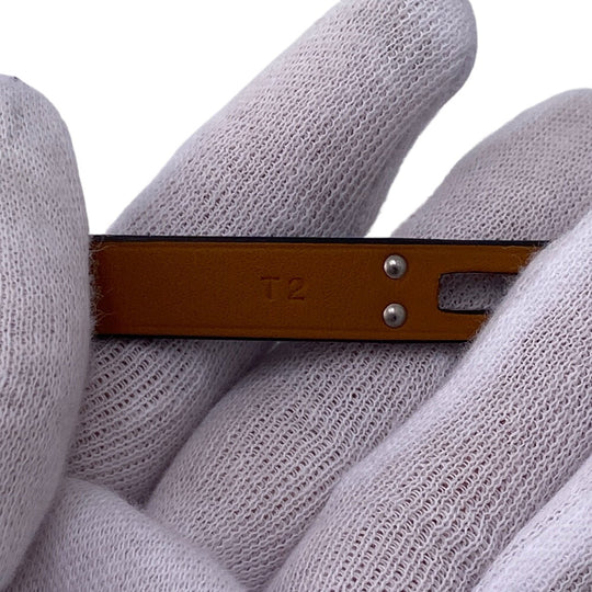 HERMES bracelet Gold Plated, Leather black U:2022 Kelly DeBultour unisex(Unisex) T3 Used Authentic
