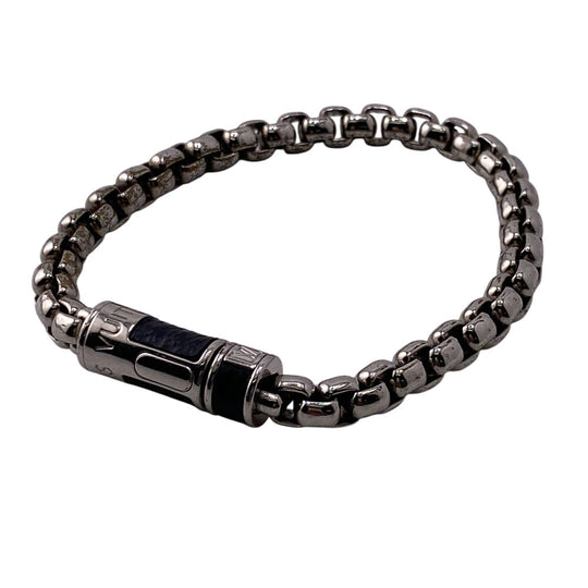 LOUIS VUITTON Bangle M62592 Gold Plated, Monogram Silver Chain Monogram Eclipse unisex(Unisex) Used Authentic