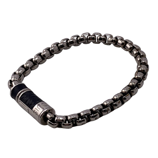 LOUIS VUITTON Bangle M62592 Gold Plated, Monogram Silver Chain Monogram Eclipse unisex(Unisex) Used Authentic