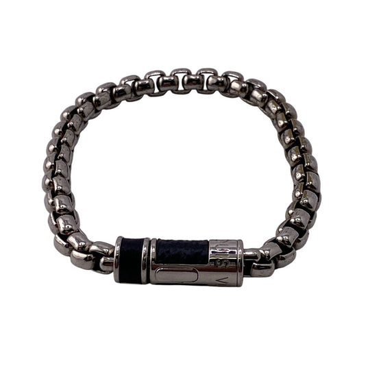 LOUIS VUITTON Bangle M62592 Gold Plated, Monogram Silver Chain Monogram Eclipse unisex(Unisex) Used Authentic
