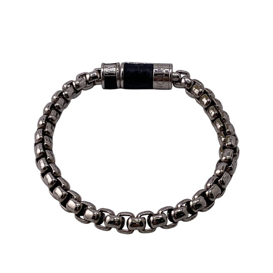 LOUIS VUITTON Bangle M62592 Gold Plated, Monogram Silver Chain Monogram Eclipse unisex(Unisex) Used Authentic