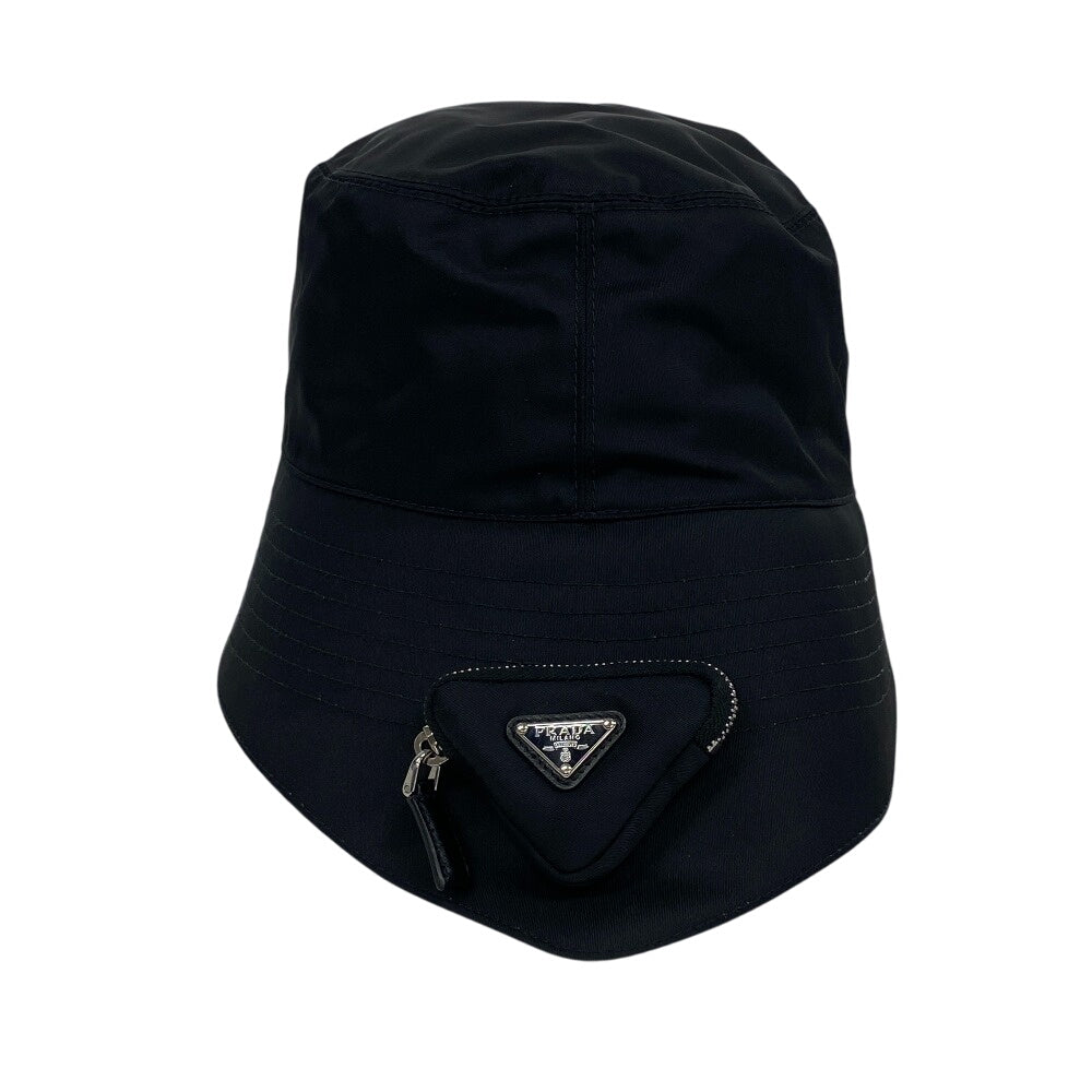 PRADA hat 2HC282 Nylon black Bucket hat polyamide unisex(Unisex) 59 Used Authentic