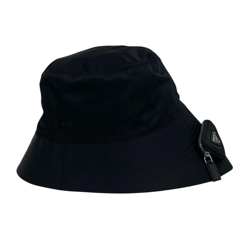 PRADA hat 2HC282 Nylon black Bucket hat polyamide unisex(Unisex) 59 Used Authentic