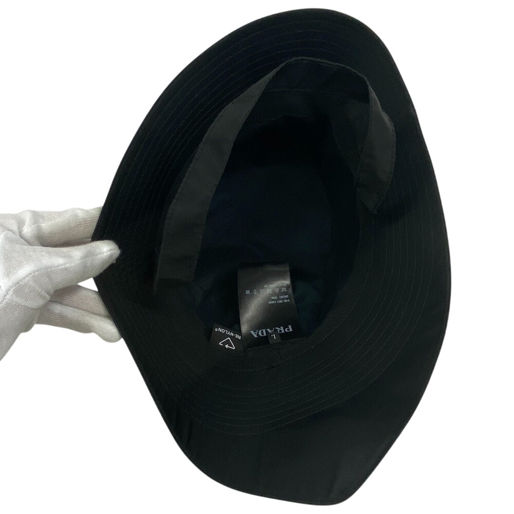 PRADA hat 2HC282 Nylon black Bucket hat polyamide unisex(Unisex) 59 Used Authentic