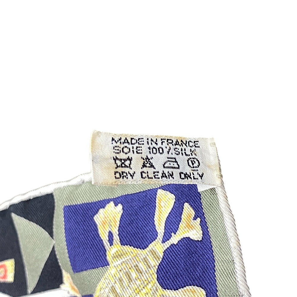 HERMES scarf silk Multi Carre90 The legend of brown men Women Used Authentic
