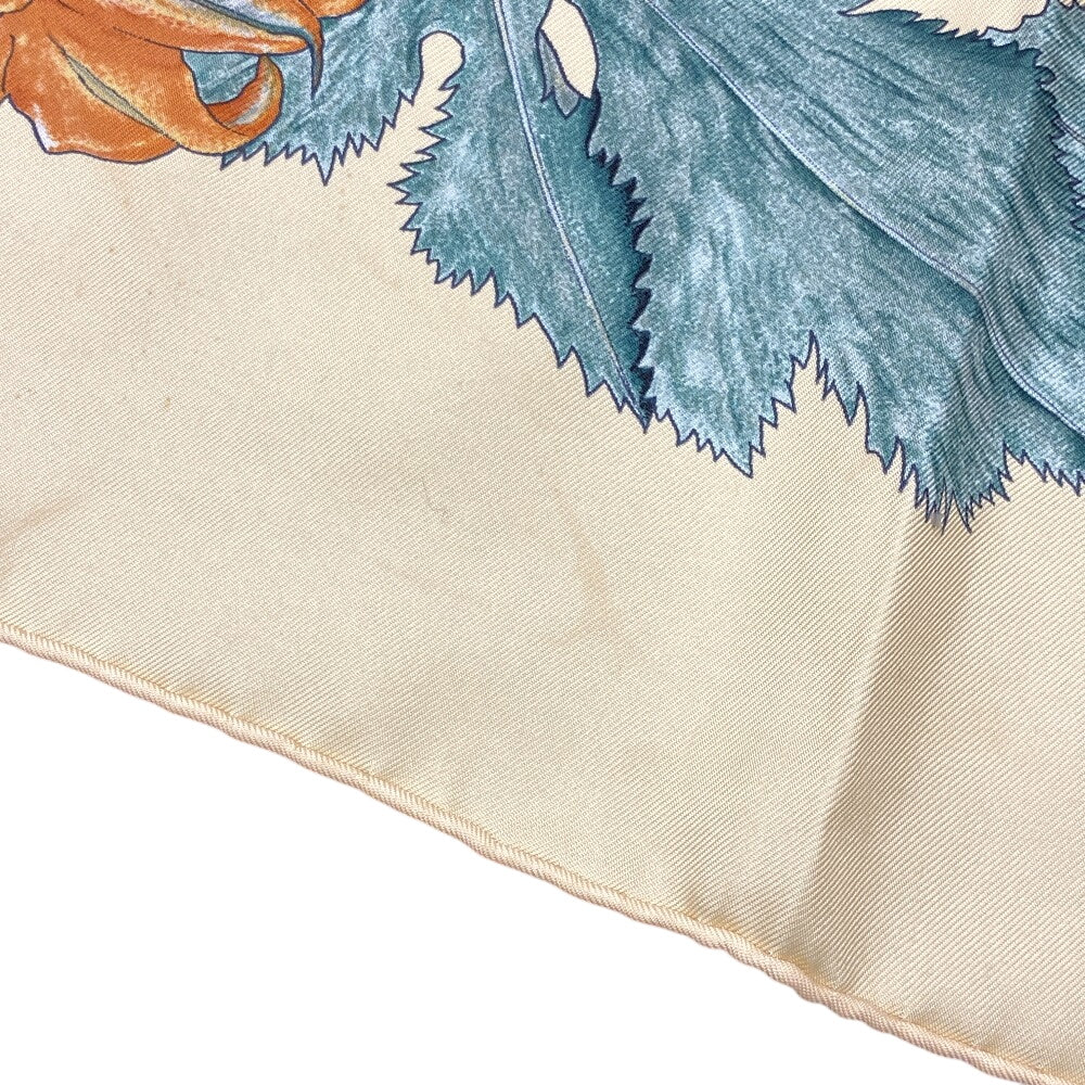 HERMES scarf silk multicolor Carre90 Pumpkin and colocynth Women Used Authentic