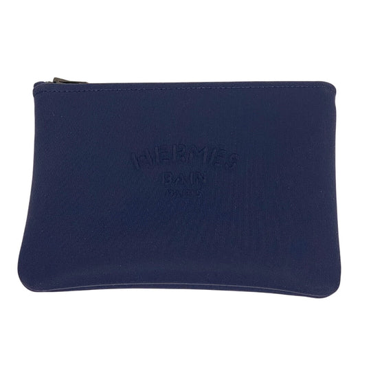HERMES Pouch Nylon, Polyurethane Navy Truth Neovan PM flat unisex(Unisex) Used Authentic