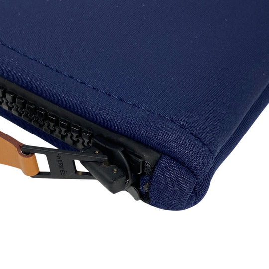 HERMES Pouch Nylon, Polyurethane Navy Truth Neovan PM flat unisex(Unisex) Used Authentic