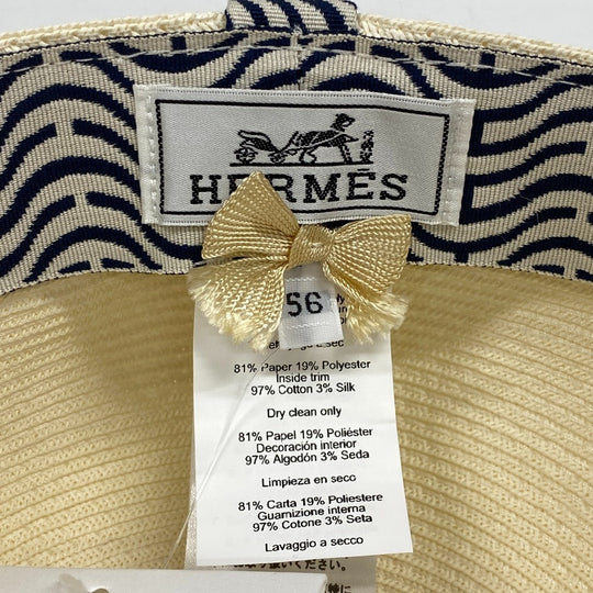 HERMES Casquette paper beige Serie Women 56 Used Authentic