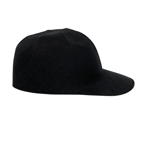 HERMES Casquette Raffia black Panama Cap Raffia Riley Women 59 Used Authentic