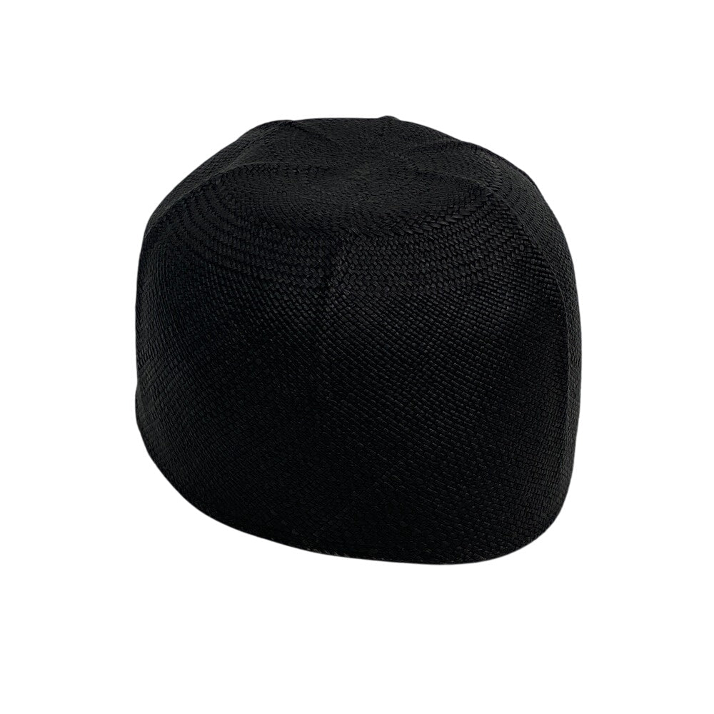 HERMES Casquette Raffia black Panama Cap Raffia Riley Women 59 Used Authentic