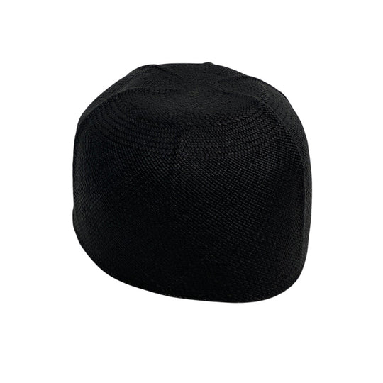 HERMES Casquette Raffia black Panama Cap Raffia Riley Women 59 Used Authentic