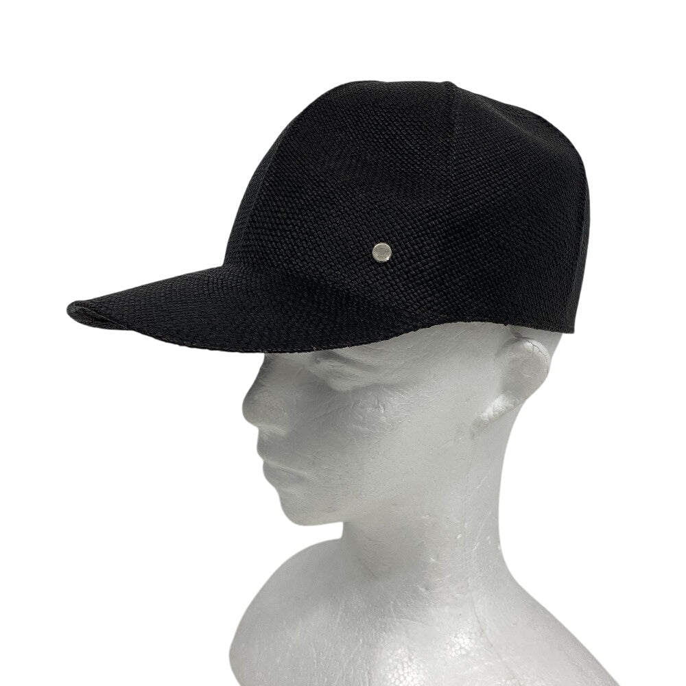 HERMES Casquette Raffia black Panama Cap Raffia Riley Women 59 Used Authentic