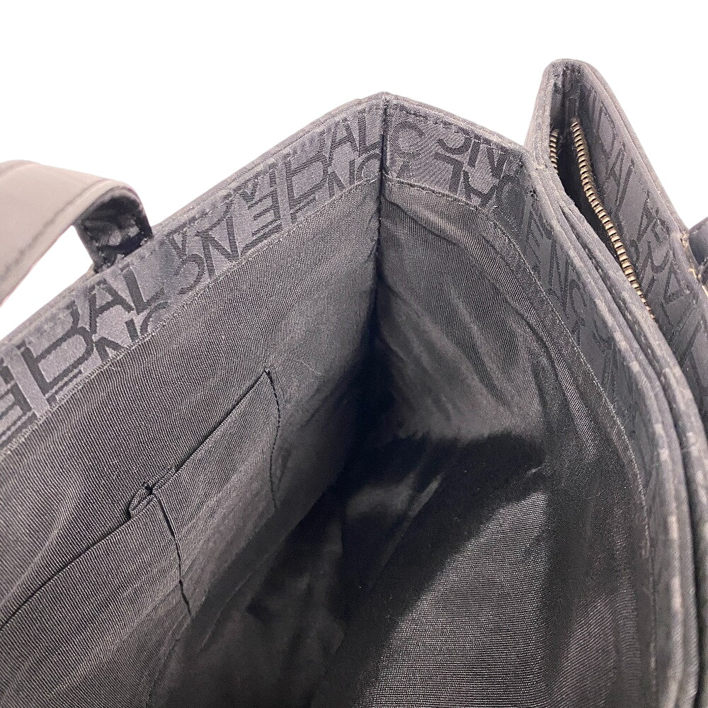 BALENCIAGA Tote Bag Nylon black Logo all-over pattern Women Used Authentic
