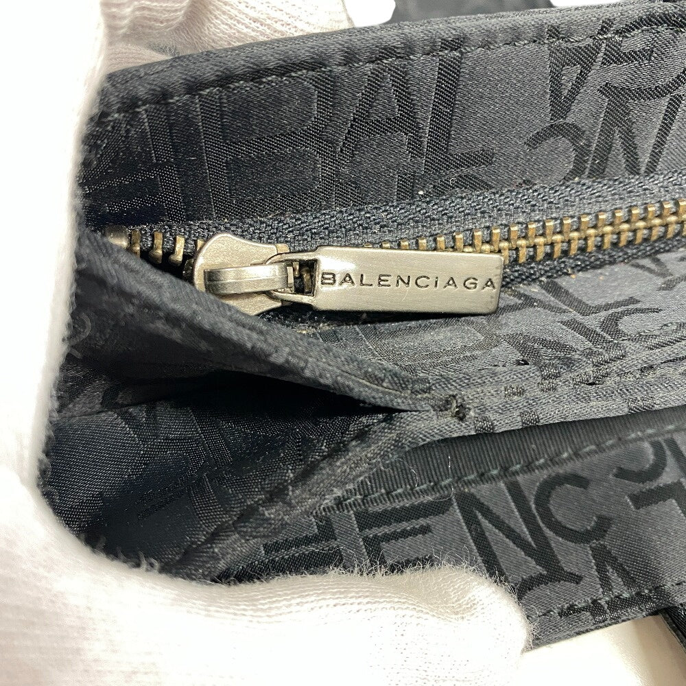 BALENCIAGA Tote Bag Nylon black Logo all-over pattern Women Used Authentic