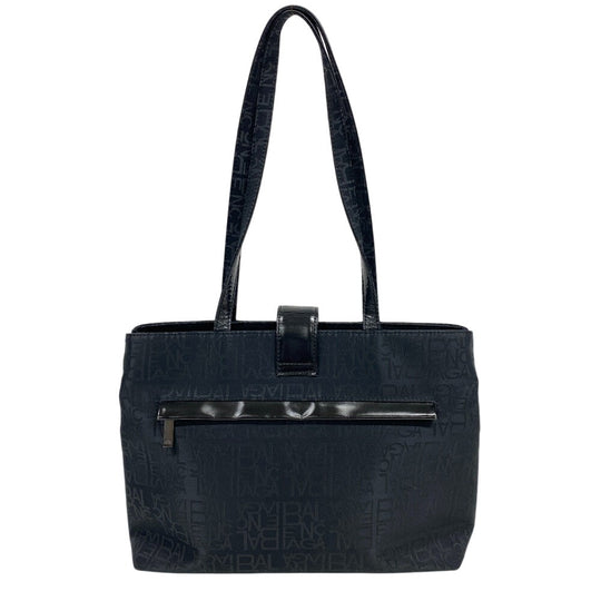 BALENCIAGA Tote Bag Nylon black Logo all-over pattern Women Used Authentic
