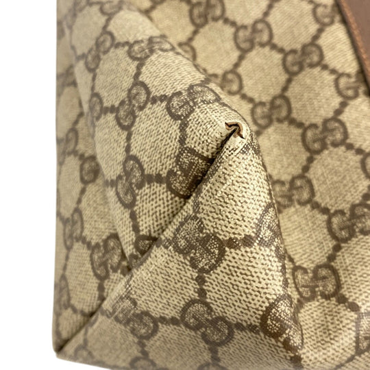 GUCCI Tote Bag 156 02 110 PVC coated canvas Brown 1 GG Supreme mens(Unisex) Used Authentic