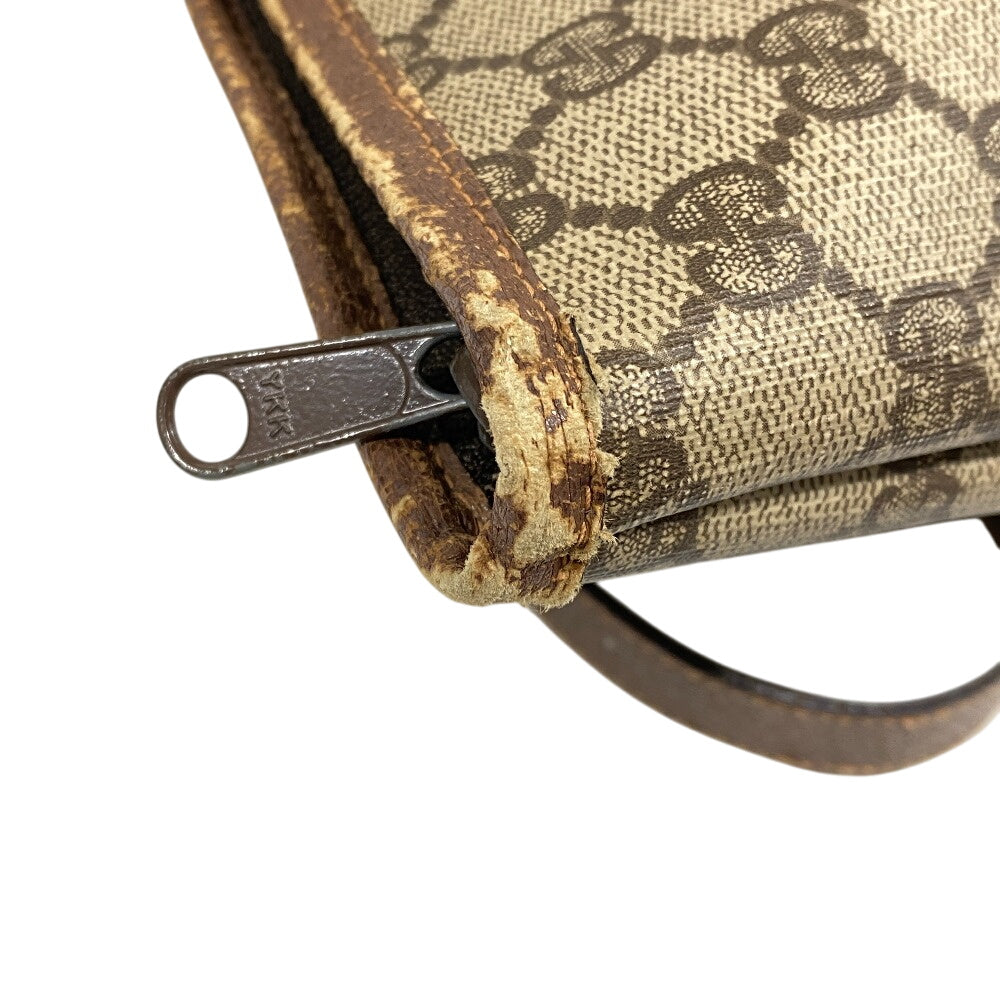 GUCCI Tote Bag 156 02 110 PVC coated canvas Brown 1 GG Supreme mens(Unisex) Used Authentic
