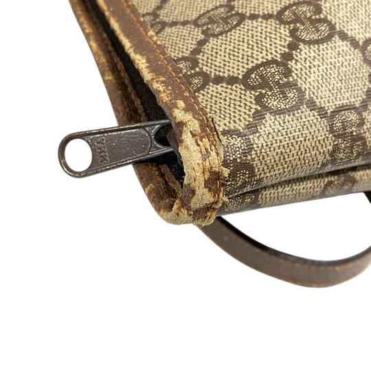 GUCCI Tote Bag 156 02 110 PVC coated canvas Brown 1 GG Supreme mens(Unisex) Used Authentic