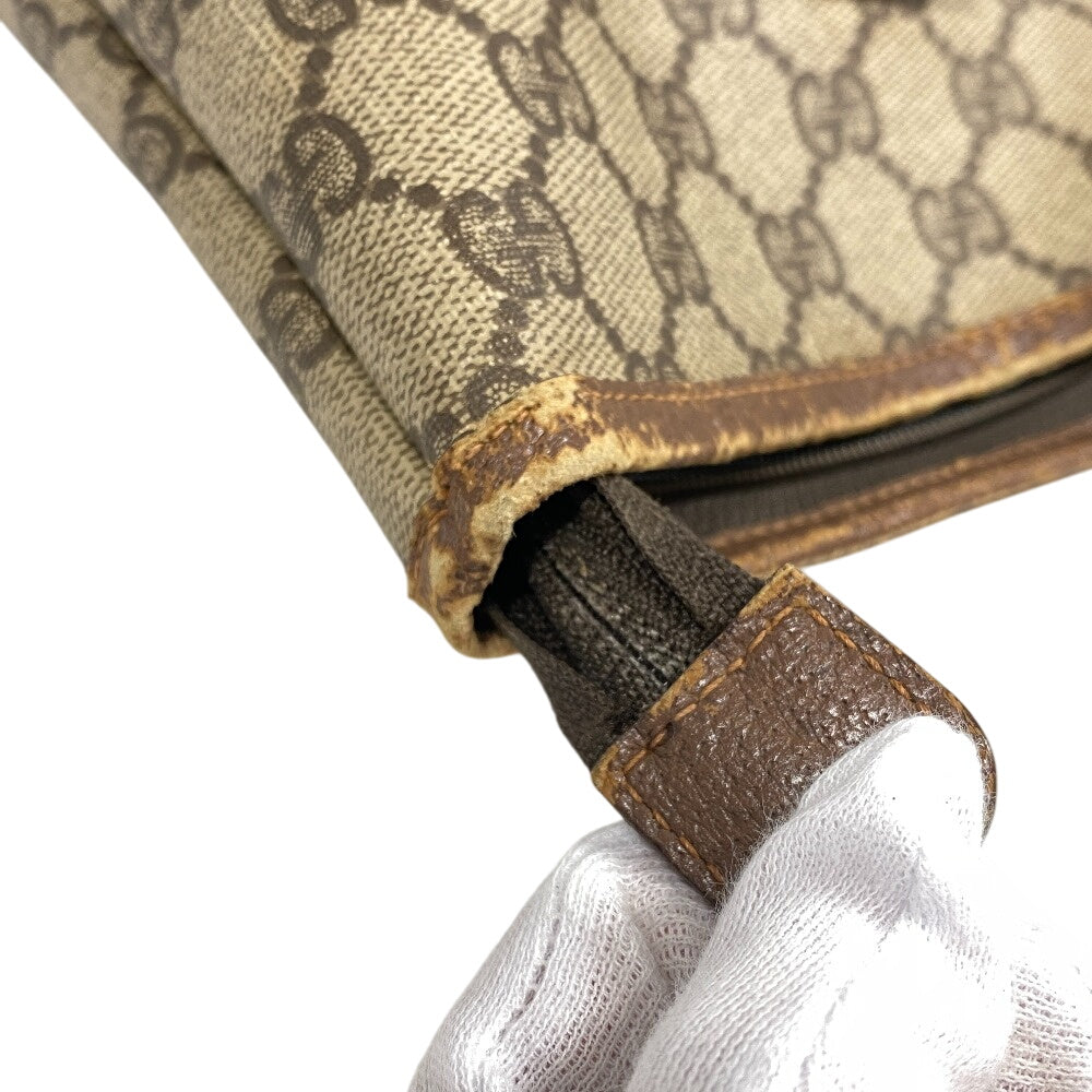 GUCCI Tote Bag 156 02 110 PVC coated canvas Brown 1 GG Supreme mens(Unisex) Used Authentic