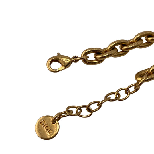 Dior bracelet Gold Plated, Rhinestone gold D-Fusion Women Used Authentic