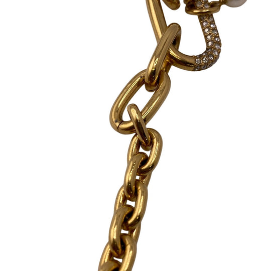Dior bracelet Gold Plated, Rhinestone gold D-Fusion Women Used Authentic