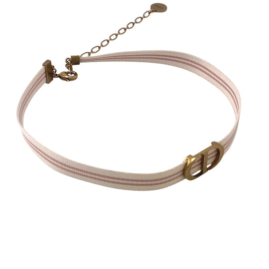 Dior choker Metal, Nylon white Petit CD Women Used Authentic