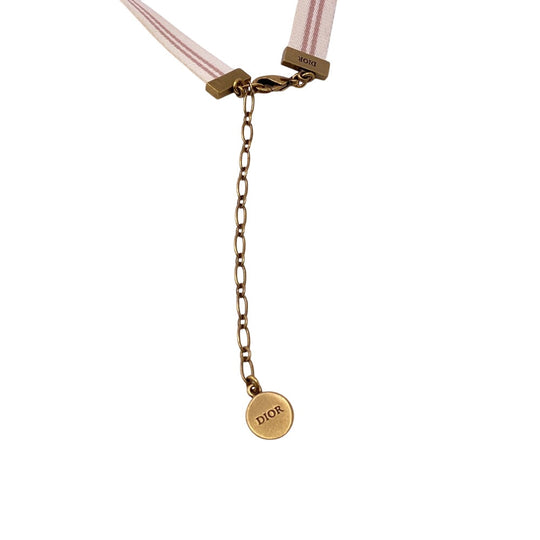 Dior choker Metal, Nylon white Petit CD Women Used Authentic