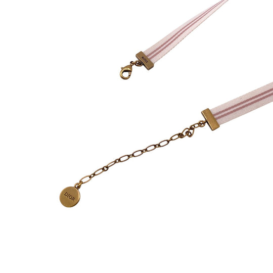 Dior choker Metal, Nylon white Petit CD Women Used Authentic