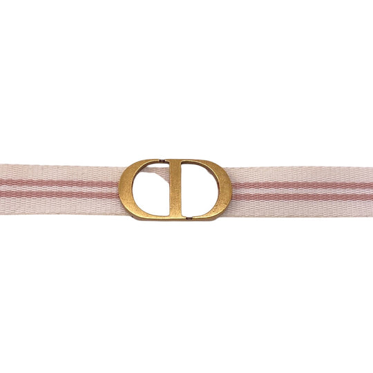 Dior choker Metal, Nylon white Petit CD Women Used Authentic