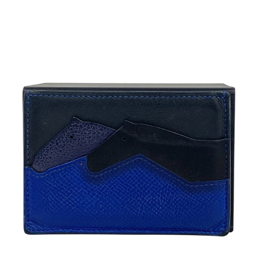 HERMES Card Case Epsom black Made in 2018 Petite Horizontal mens Used Authentic