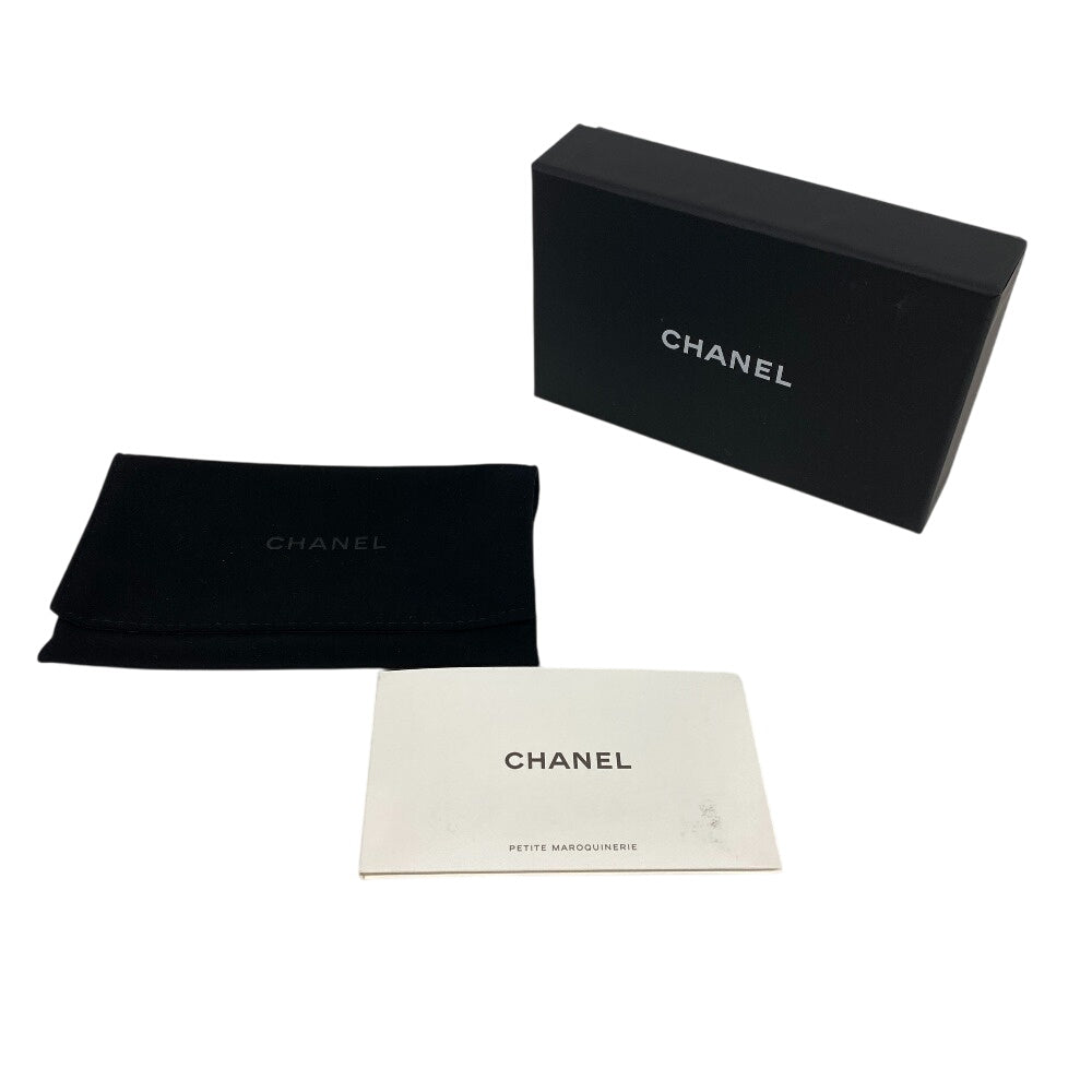 CHANEL Coin case lambskin green Matrasse Round zip Women Used Authentic