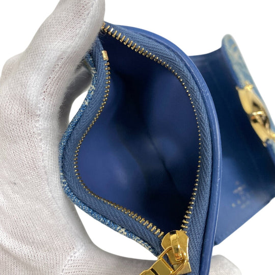 LOUIS VUITTON Tri-fold wallet M82959 Monogram denim, leather blue Portefeuille Victorine