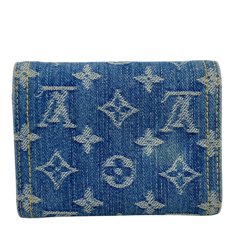LOUIS VUITTON Tri-fold wallet M82959 Monogram denim, leather blue Portefeuille Victorine