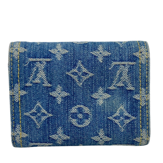 LOUIS VUITTON Tri-fold wallet M82959 Monogram denim, leather blue Portefeuille Victorine