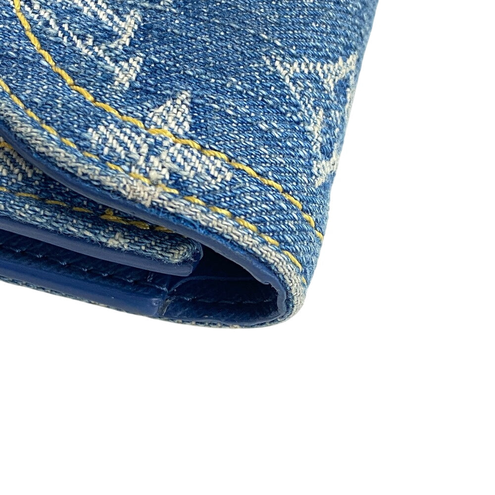 LOUIS VUITTON Tri-fold wallet M82959 Monogram denim, leather blue Portefeuille Victorine