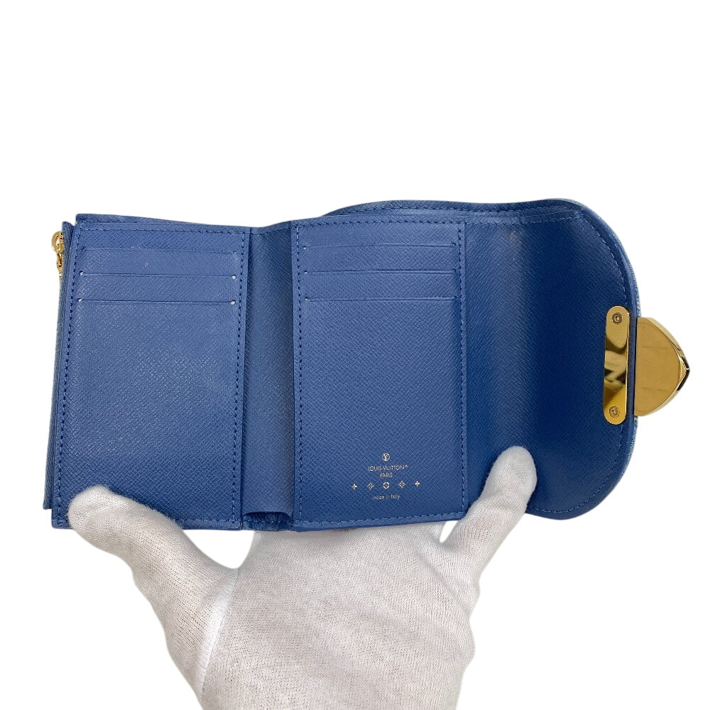 LOUIS VUITTON Tri-fold wallet M82959 Monogram denim, leather blue Portefeuille Victorine