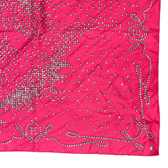 HERMES scarf silk pink Carre90 Cheval de Legende: Legendary Horse Women Used Authentic