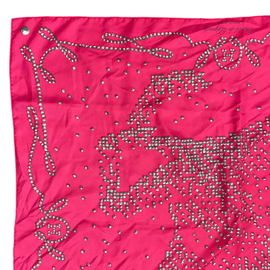 HERMES scarf silk pink Carre90 Cheval de Legende: Legendary Horse Women Used Authentic