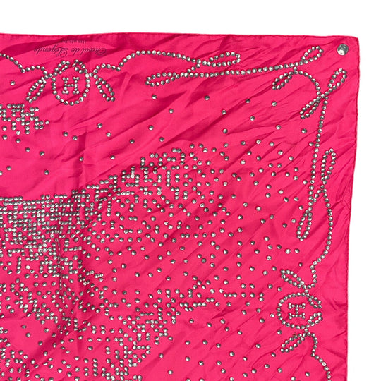 HERMES scarf silk pink Carre90 Cheval de Legende: Legendary Horse Women Used Authentic