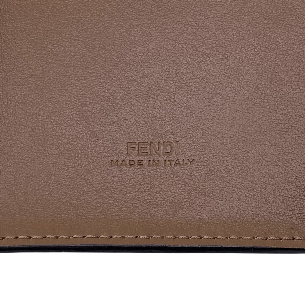 FENDI Pouch Leather, Suede Orange Zucca phone pouch unisex(Unisex) Used Authentic