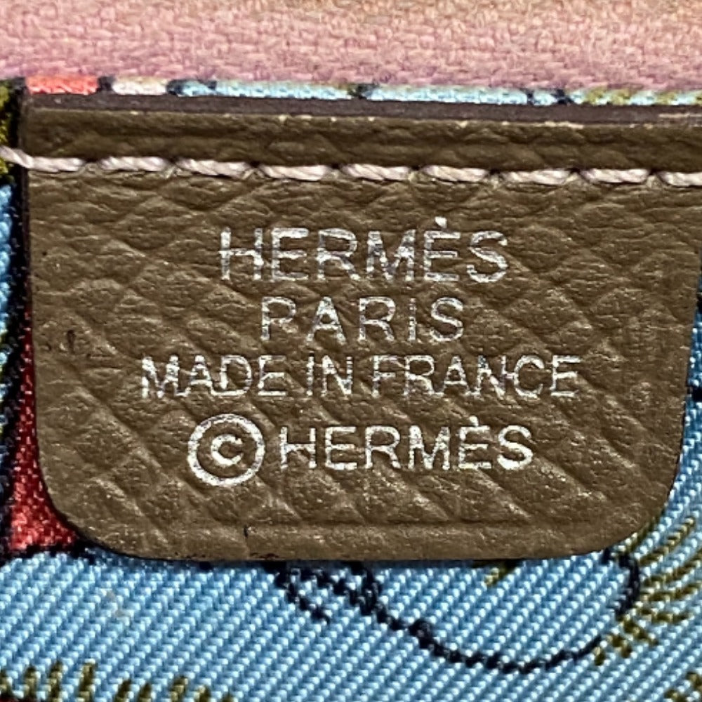HERMES Long Wallet Purse silk beige Made in 2019 Epsom Azap Long Women Used Authentic