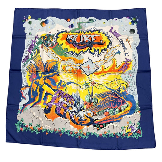 HERMES scarf silk Multi THE ALFEE AUBE Dawn Carre90 Women Used Authentic